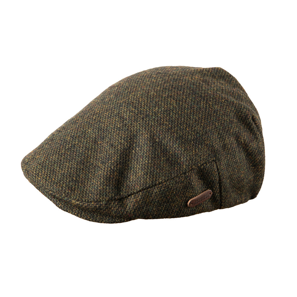 Classic Tweed Flat Cap Quilted Lining Elasticated Fit