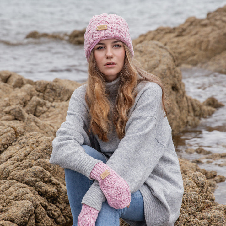 Aran Donegal Cable Turn up Beanie Hat Experience Cozy Elegance with Aran Donegal Cable Turn up Beanie Hat