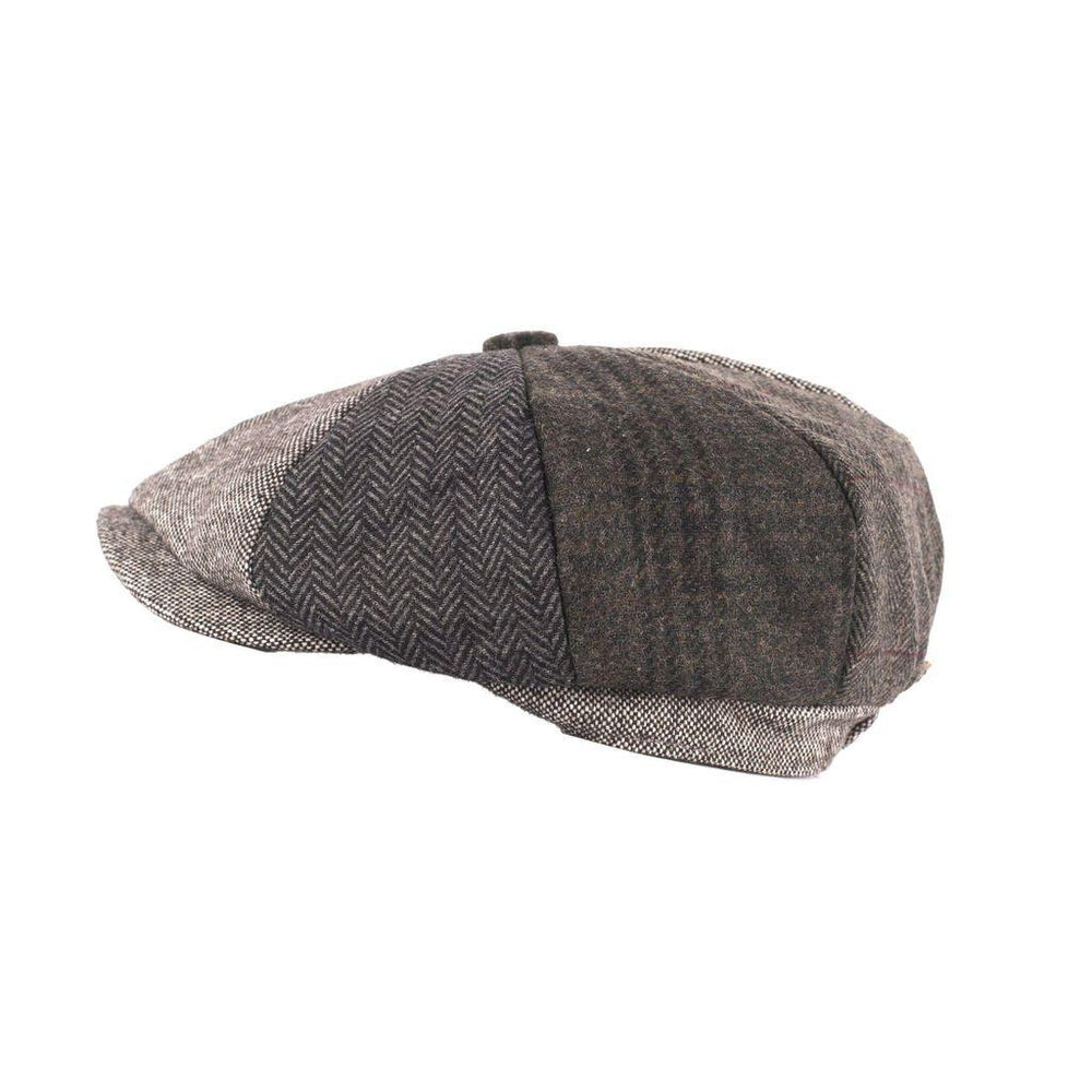 Heritage Traditions Tweed Patchwork Newsboy Cap - Premium Wool Mix Hat