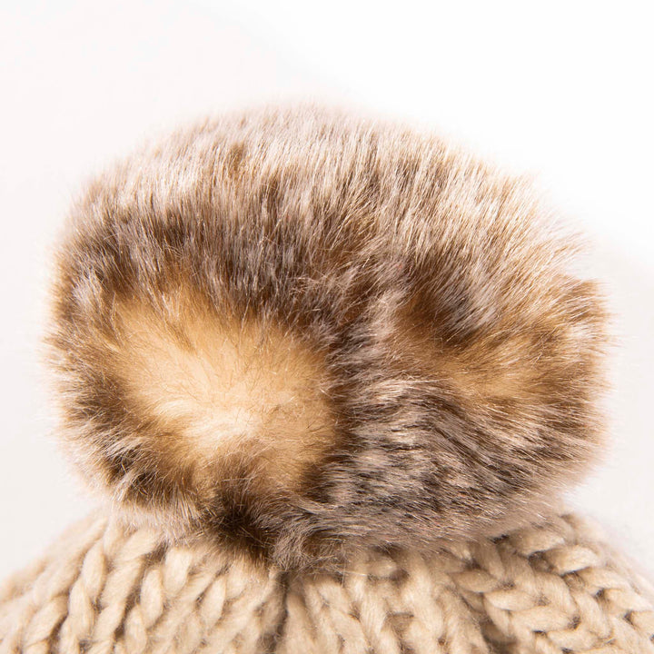 Aran Cable Tammy Hat Shop the Stylish Aran Cable Tammy Hat with Faux Fur Trim
