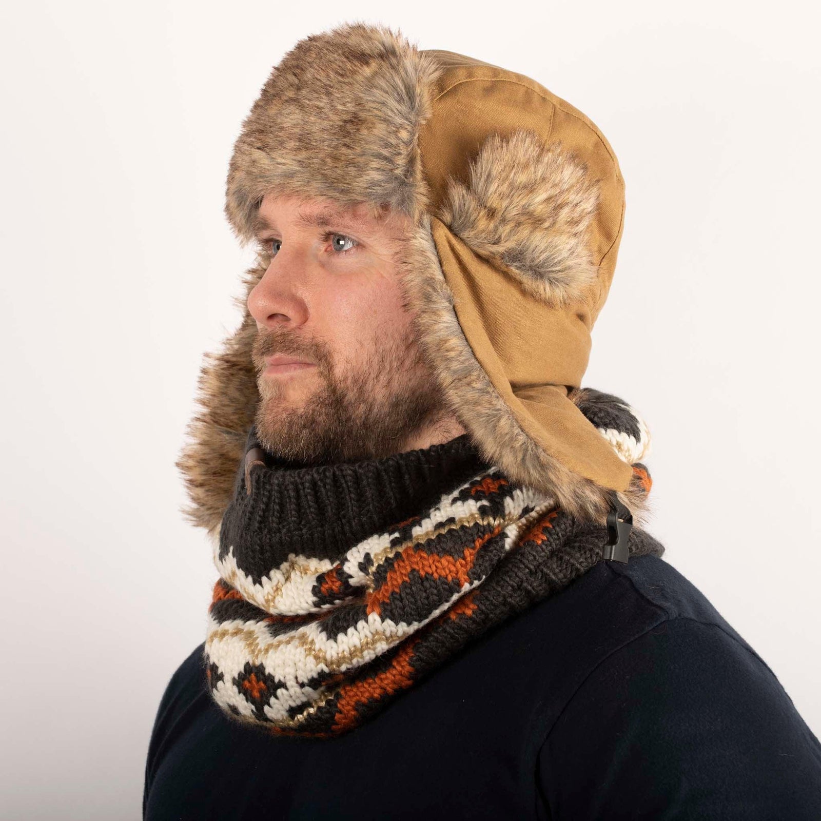 Stylish and Warm Wax Fur Lumberjack Trapper Hat at Heritage Traditions