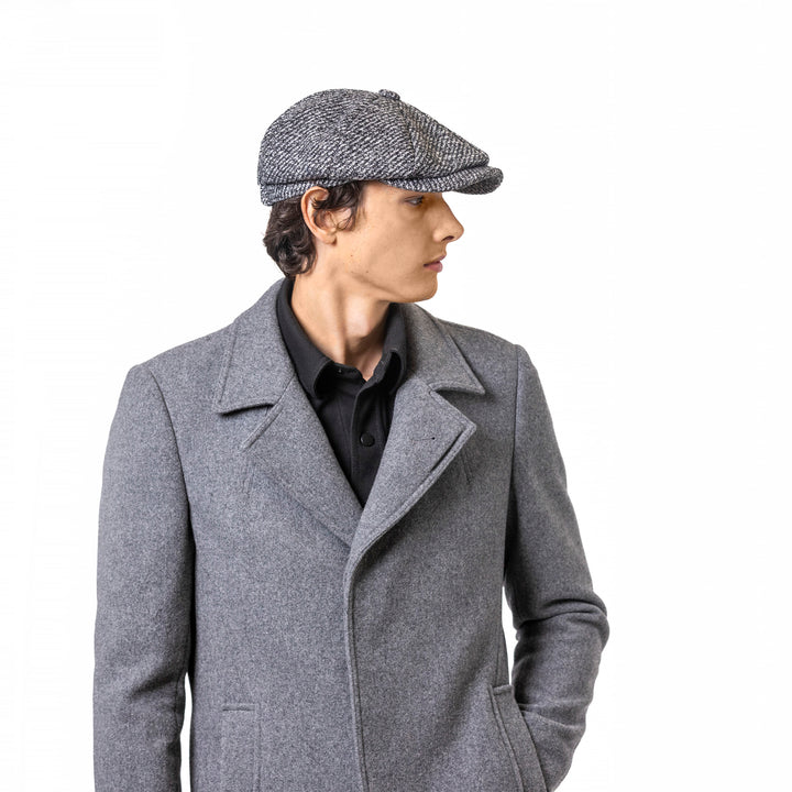 Chunky Herringbone Newsboy Cap | Premium Tweed Design