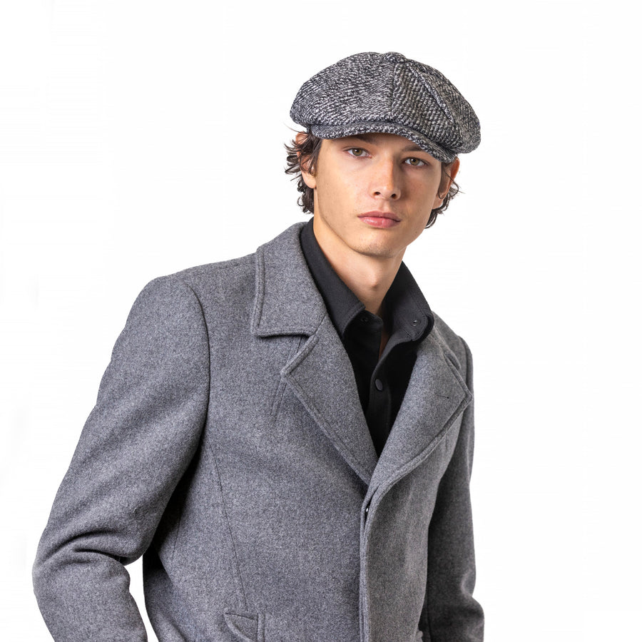 Chunky Herringbone Newsboy Cap | Premium Tweed Design