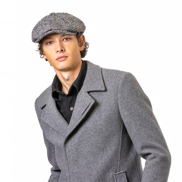 Chunky Herringbone Newsboy Cap | Premium Tweed Design