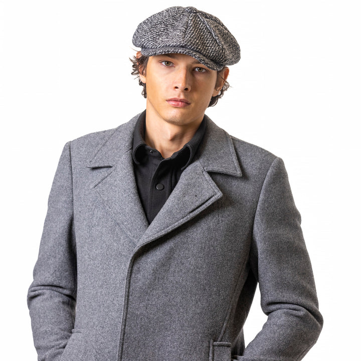 Chunky Herringbone Newsboy Cap | Premium Tweed Design