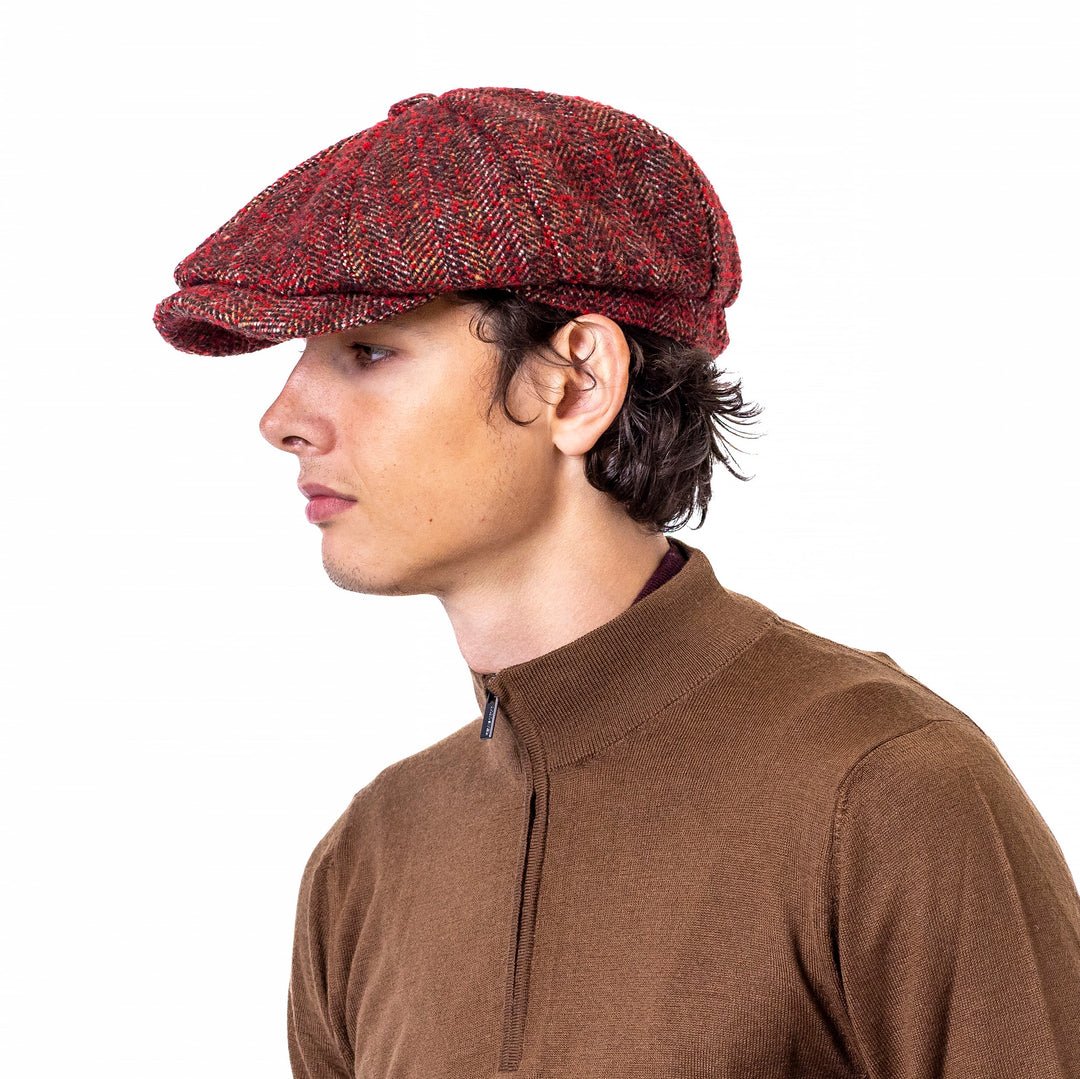 Chunky Herringbone Newsboy Cap | Premium Tweed Design