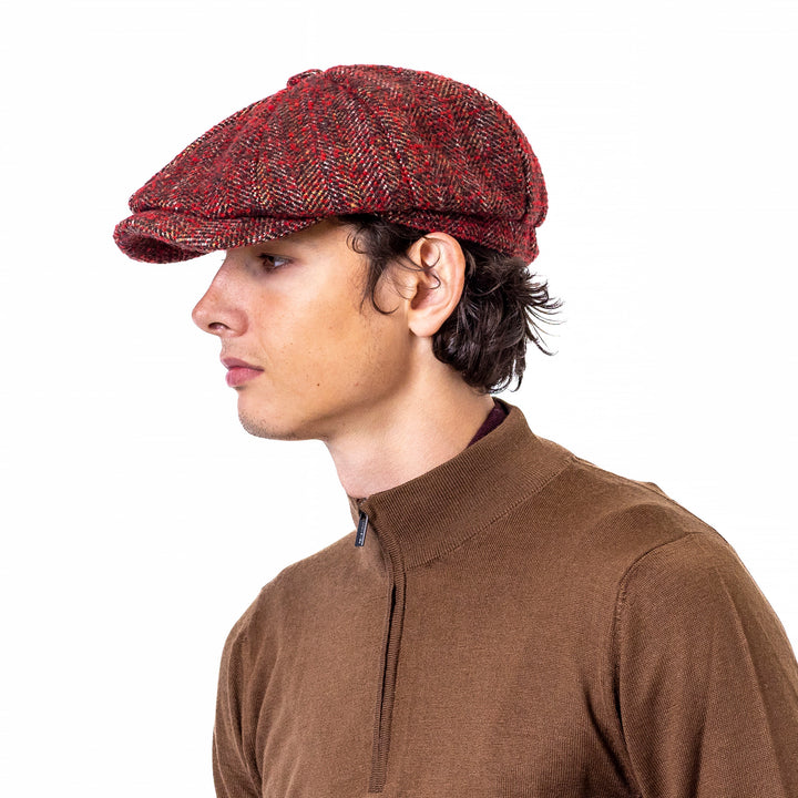 Chunky Herringbone Newsboy Cap | Premium Tweed Design