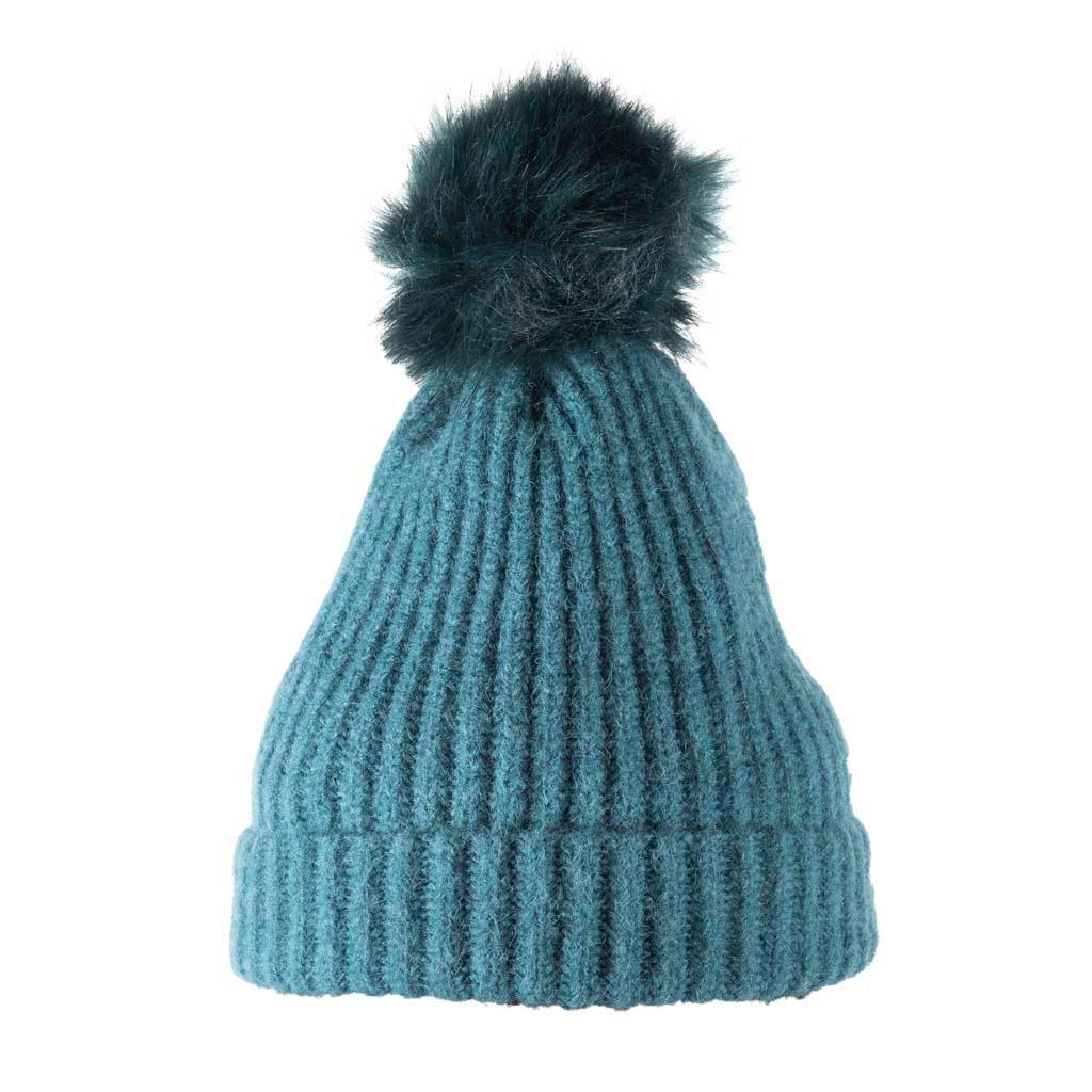 Soft Touch Rib Pom Pom Beanie | Luxurious Faux Fur Pom Pom