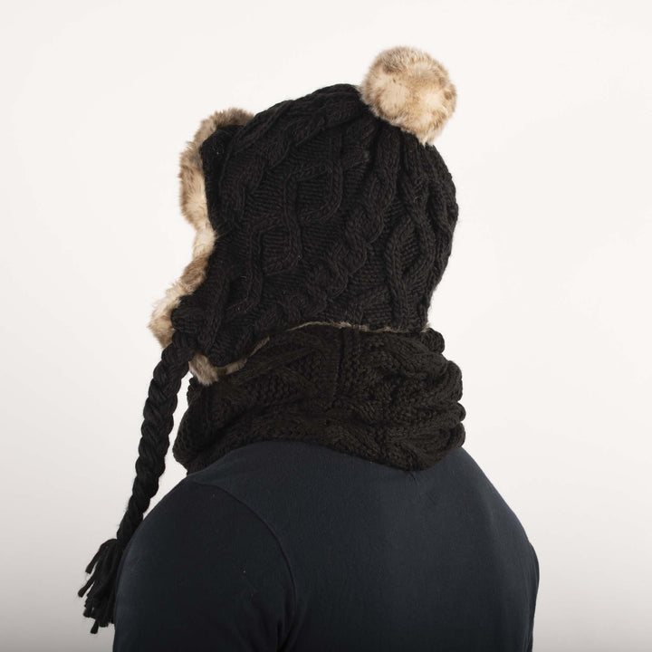 Aran Cable Trapper Hat Aran Cable Trapper Hat | Chunky Knit Design | Faux Fur Lined