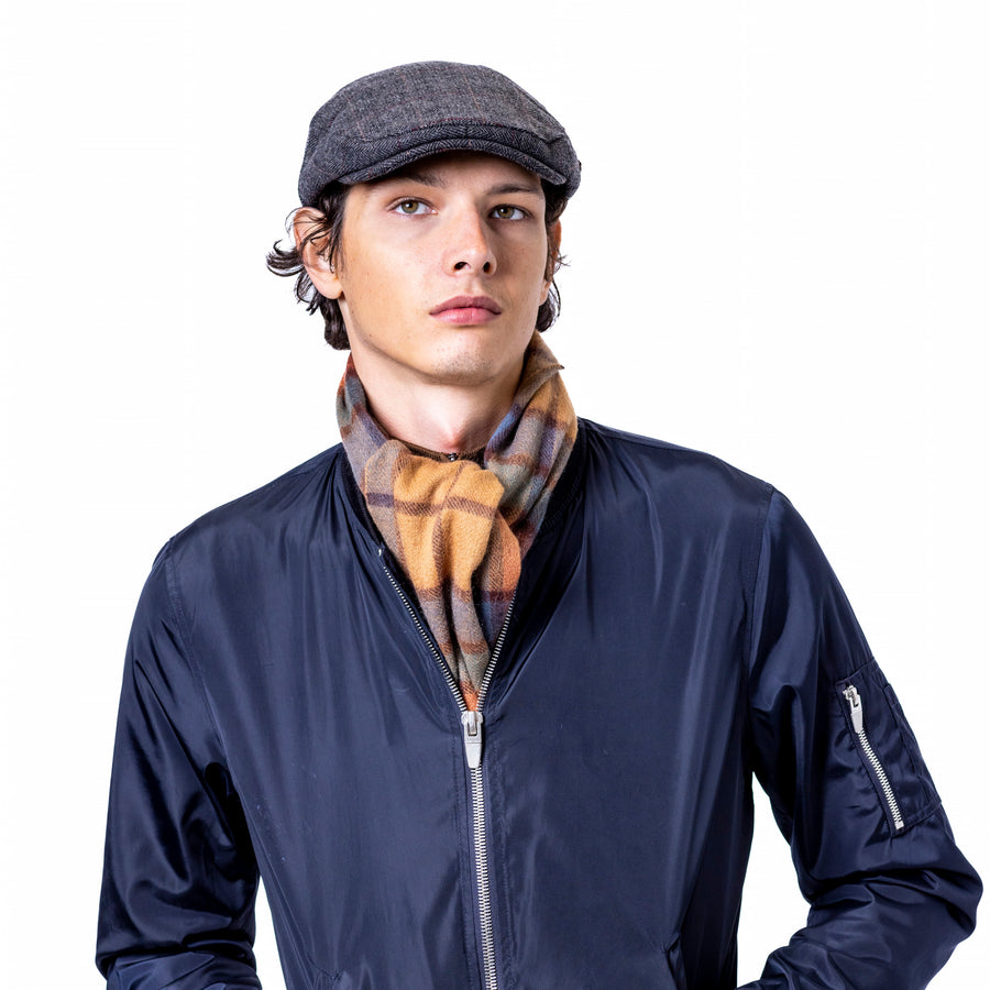 Classic Tweed Flat Cap | Quilted Lining | Elasticated Fit