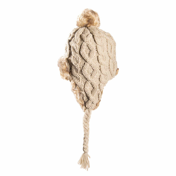 Aran Cable Trapper Hat Aran Cable Trapper Hat | Chunky Knit Design | Faux Fur Lined