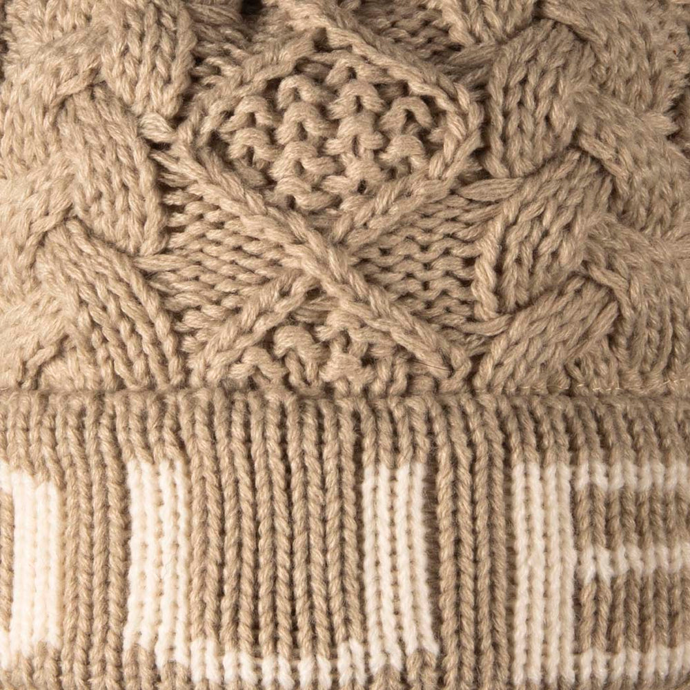 Aran Cable Dublin Pom Pom Beanie Hat Show Your National Pride with the Aran Cable Dublin Pom Pom Beanie Hat