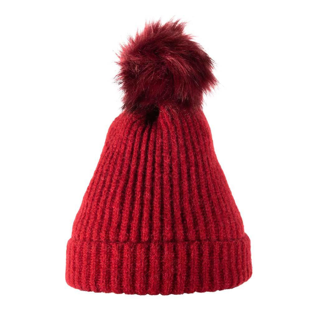 Soft Touch Rib Pom Pom Beanie | Luxurious Faux Fur Pom Pom