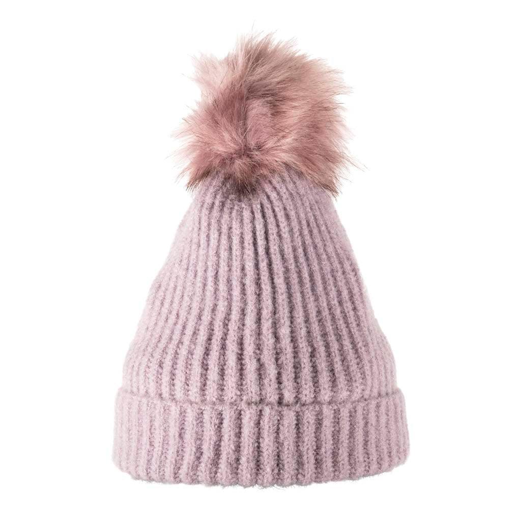 Soft Touch Rib Pom Pom Beanie | Luxurious Faux Fur Pom Pom