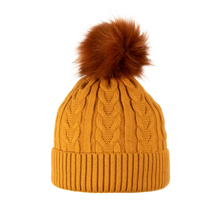 Shop Fine Cable Lined Pom Pom Hat | Premium Acrylic Knit