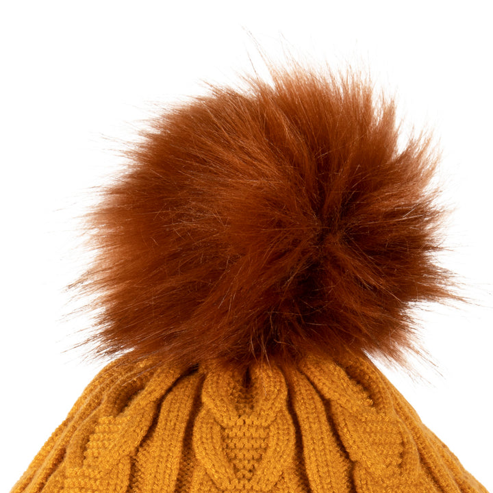 Shop Fine Cable Lined Pom Pom Hat | Premium Acrylic Knit