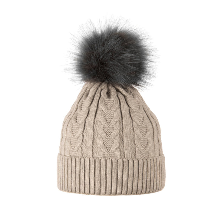 Shop Fine Cable Lined Pom Pom Hat | Premium Acrylic Knit