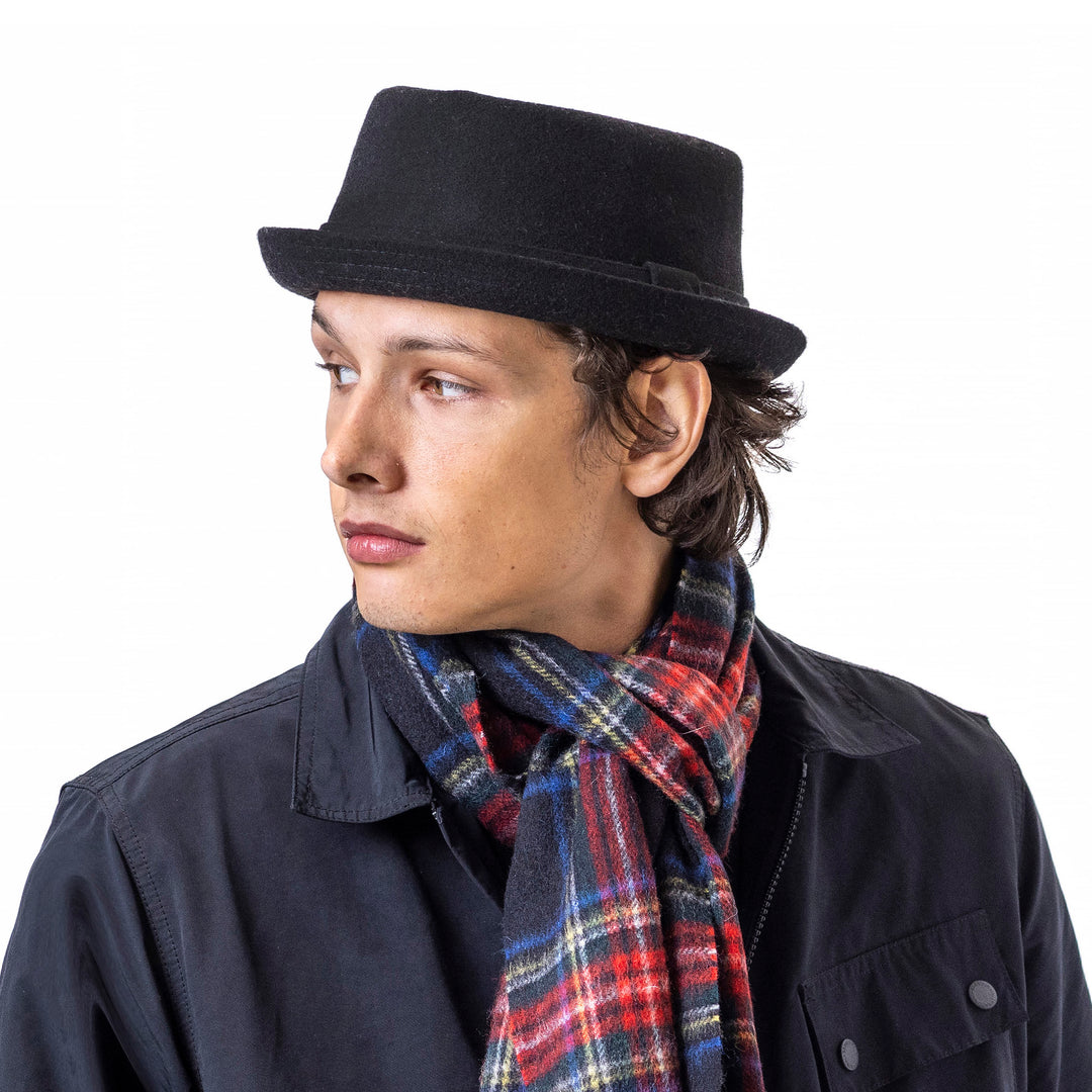 Doyle Felt Pork Pie Black Timeless Classic Hat Jazz-Inspired