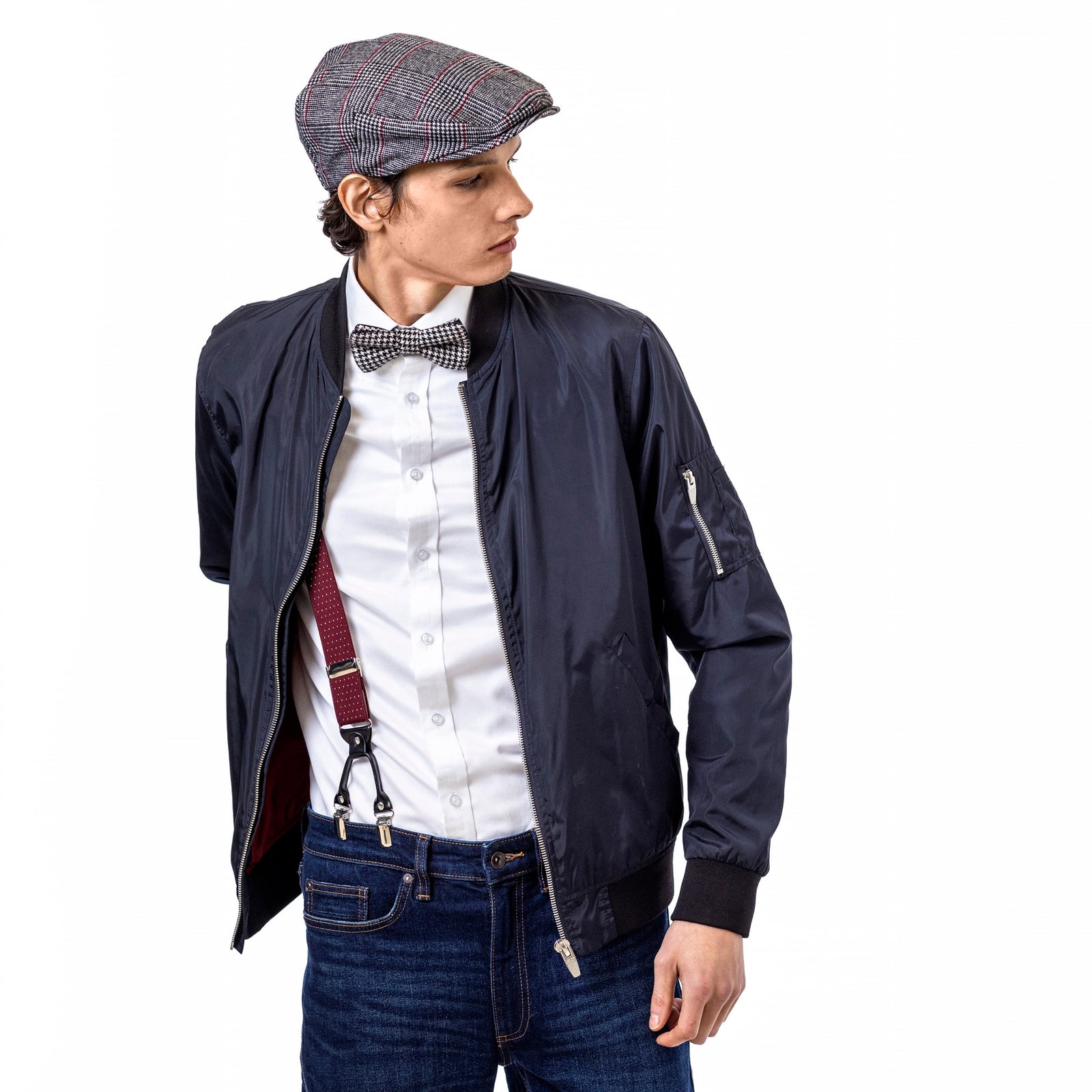 Arthur Tweed Flat Cap - Unisex, Elasticated Back, Wool Mix Fabric