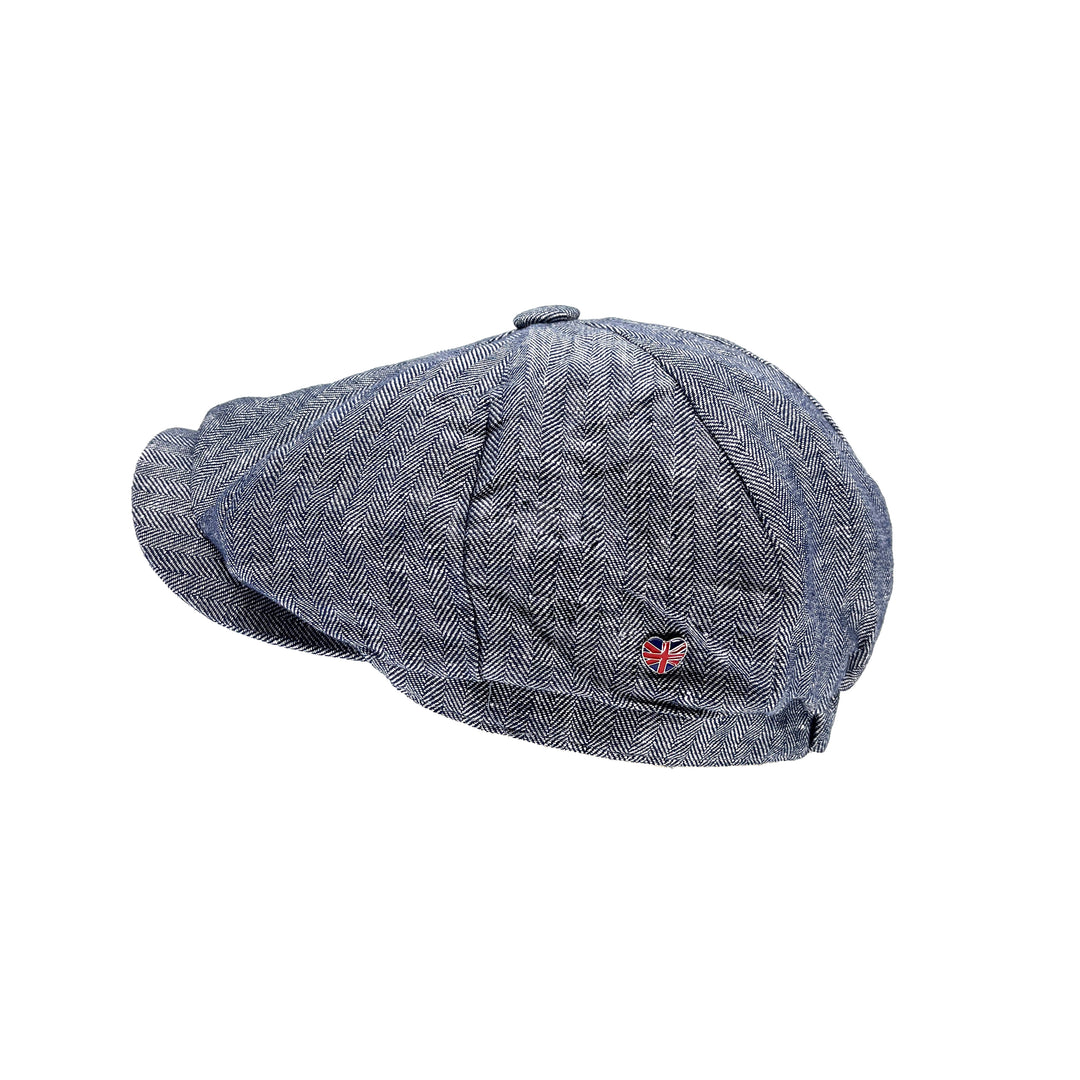 Carlyle Herringbone Linen Newsboy Cap - Unisex Design