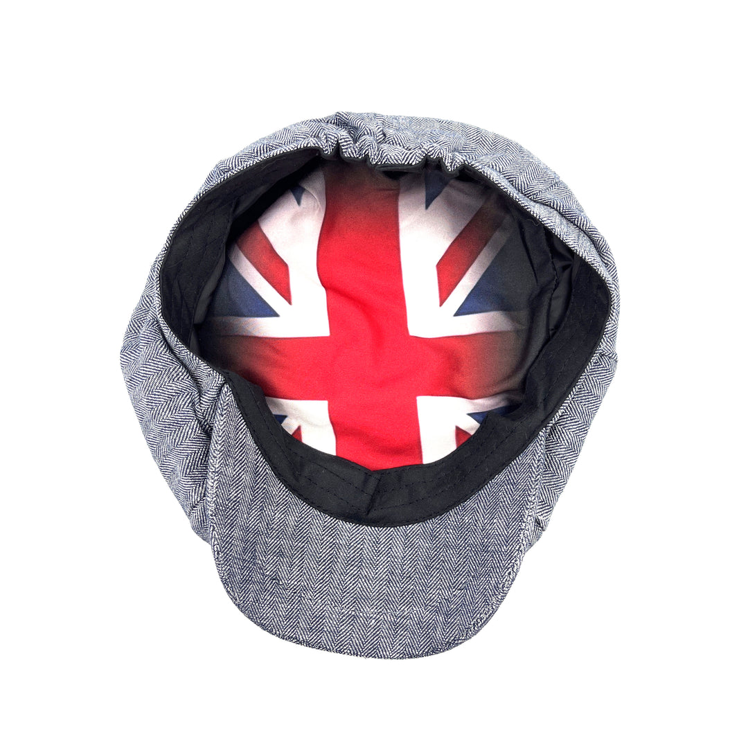Carlyle Herringbone Linen Newsboy Cap - Unisex Design