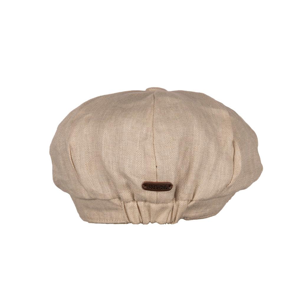 Carlyle Herringbone Linen Newsboy Cap - Unisex Design