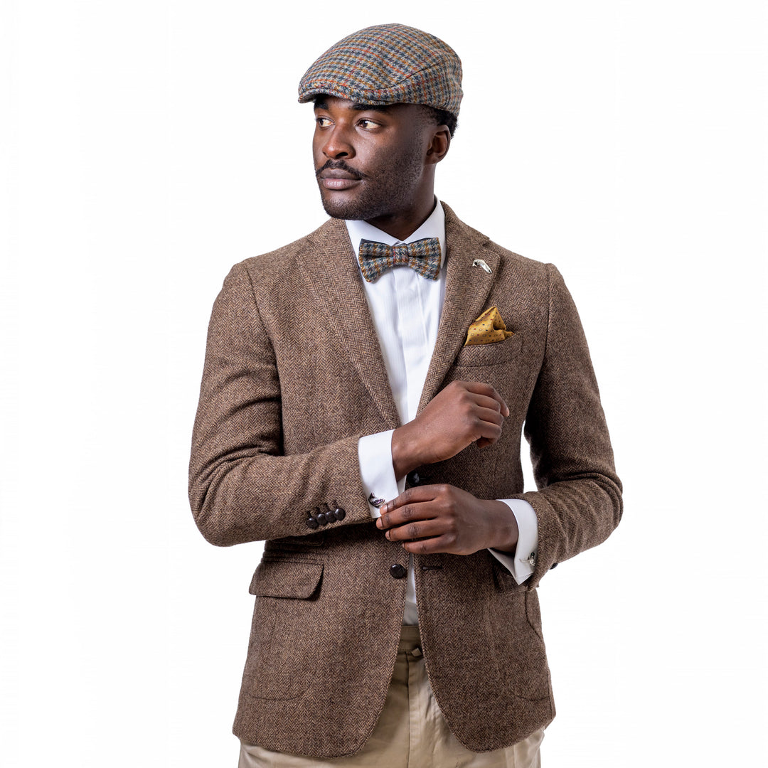 Classic Tweed Flat Cap | Quilted Lining | Elasticated Fit