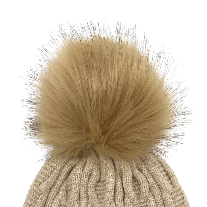 Shop Fine Cable Lined Pom Pom Hat | Premium Acrylic Knit