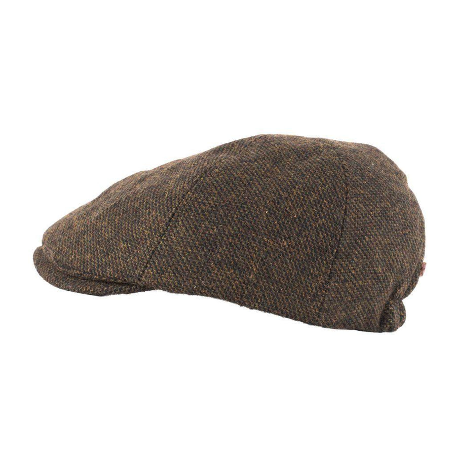 Heritage Traditions Herringbone Tweed Panel Flat Cap