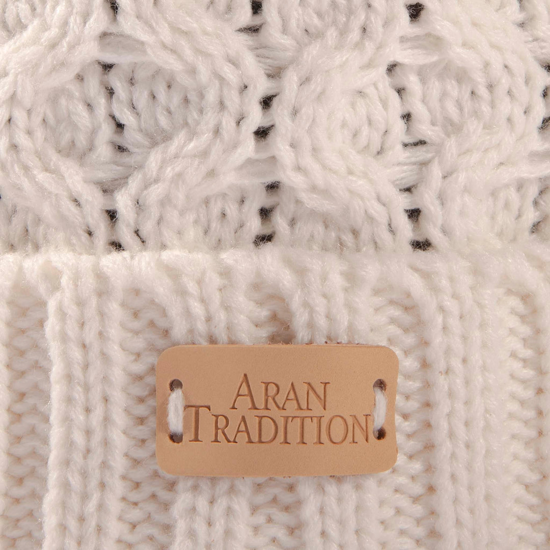 Aran Cable Knit Beanie Hat Aran Cable Knit Beanie Hat | Traditional Honeycomb Design