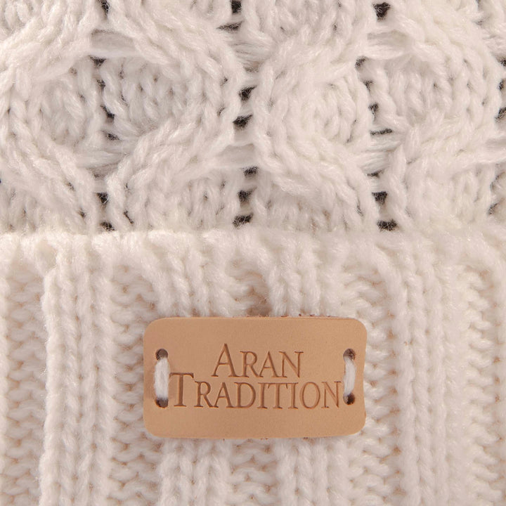 Aran Cable Knit Beanie Hat Aran Cable Knit Beanie Hat | Traditional Honeycomb Design
