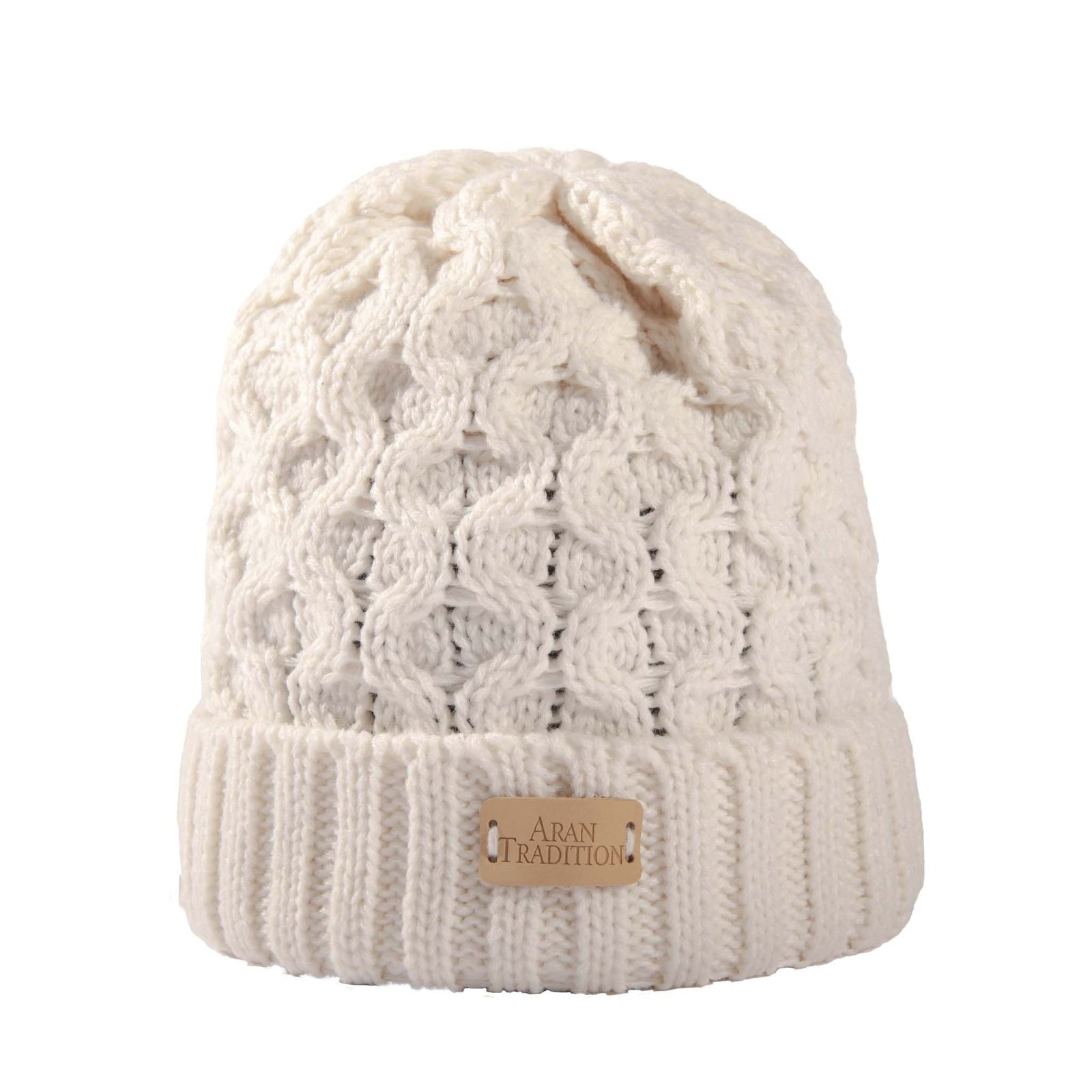 Aran Cable Knit Beanie Hat Aran Cable Knit Beanie Hat | Traditional Honeycomb Design