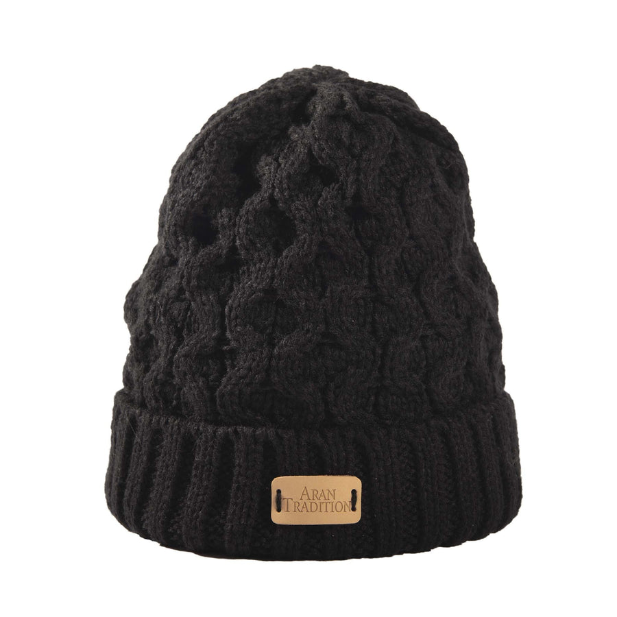 Aran Cable Knit Beanie Hat Aran Cable Knit Beanie Hat | Traditional Honeycomb Design
