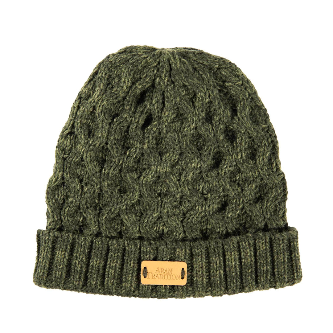 Aran Cable Knit Beanie Hat Aran Cable Knit Beanie Hat | Traditional Honeycomb Design