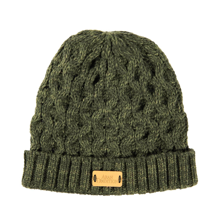 Aran Cable Knit Beanie Hat Aran Cable Knit Beanie Hat | Traditional Honeycomb Design