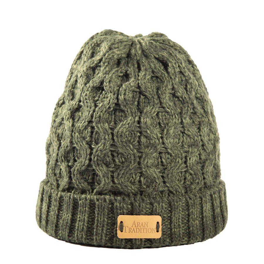 Aran Cable Knit Beanie Hat Aran Cable Knit Beanie Hat | Traditional Honeycomb Design