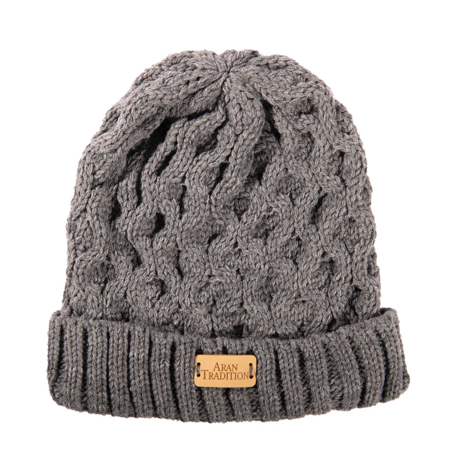 Aran Cable Knit Beanie Hat Aran Cable Knit Beanie Hat | Traditional Honeycomb Design
