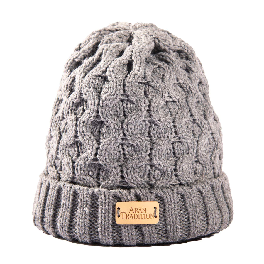 Aran Cable Knit Beanie Hat Aran Cable Knit Beanie Hat | Traditional Honeycomb Design