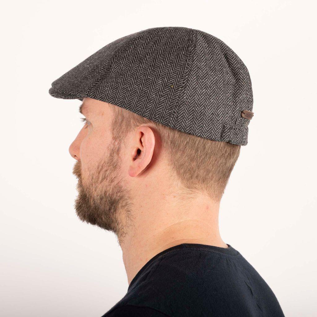 Heritage Traditions Herringbone Tweed Panel Flat Cap