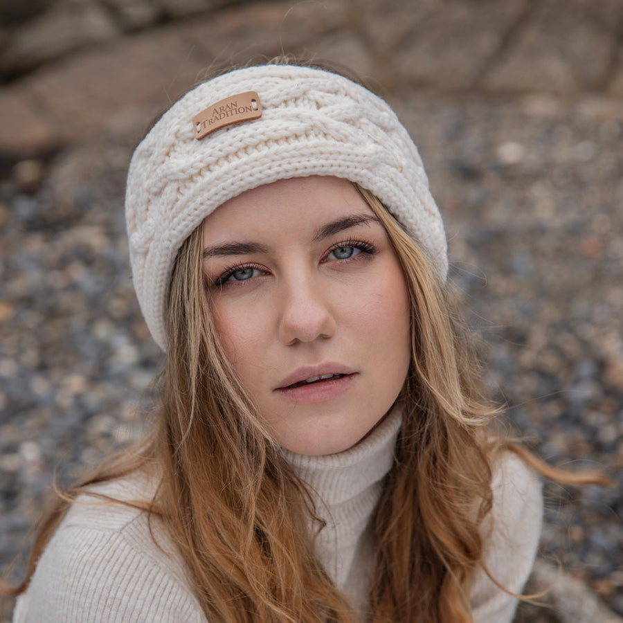Aran Cable Knit Headband Stay Warm & Stylish with Aran Cable Knit Headband
