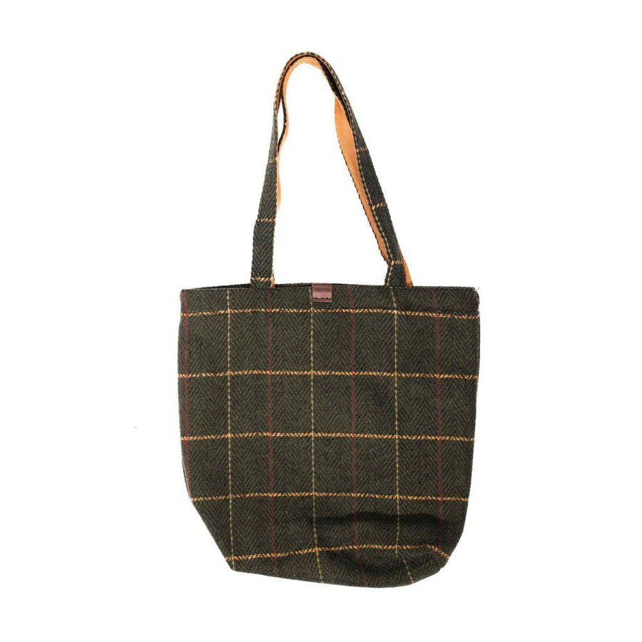 Check Tweed Shopper Bag - Premium Wool Mix Tweed