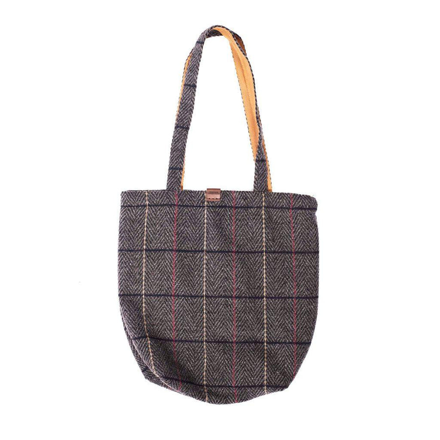 Check Tweed Shopper Bag - Premium Wool Mix Tweed