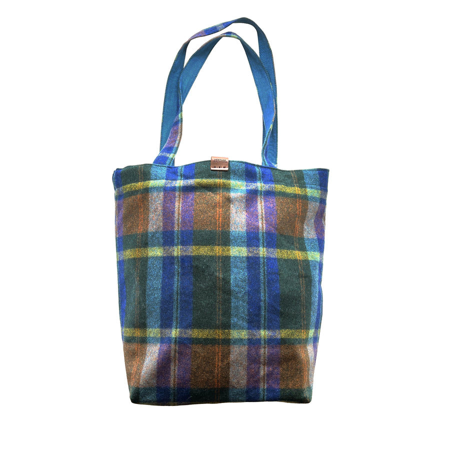 Check Tweed Shopper Bag - Premium Wool Mix Tweed