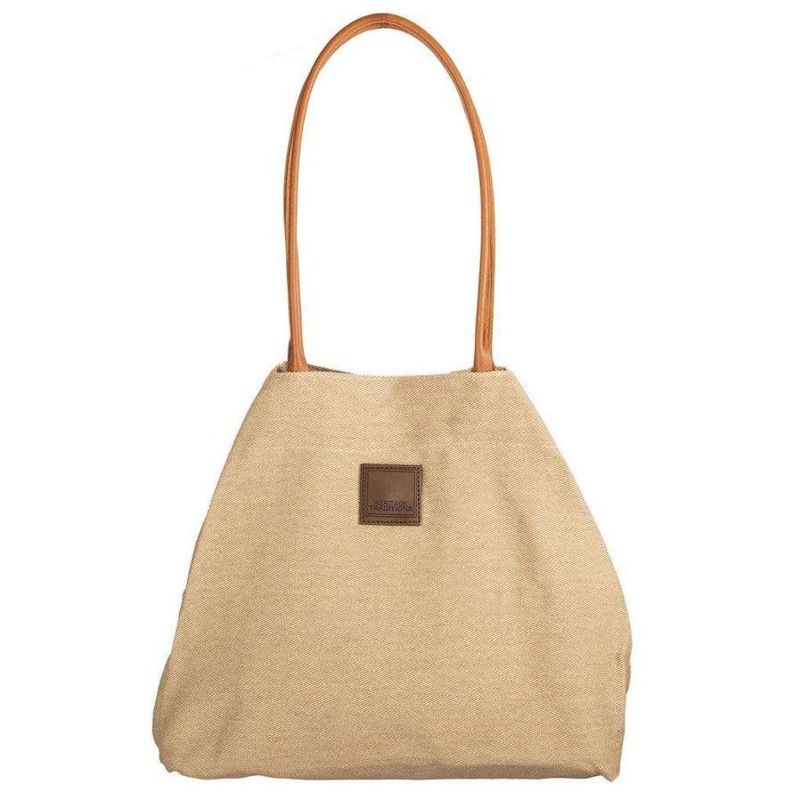 Heritage Canvas Envelope Bag in Tan | Stylish and Spacious Tote Bag