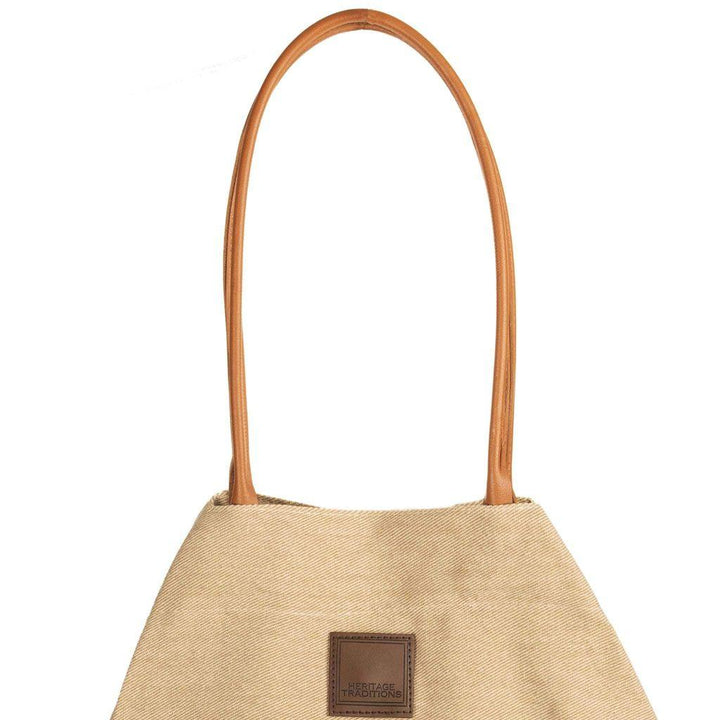 Heritage Canvas Envelope Bag in Tan | Stylish and Spacious Tote Bag