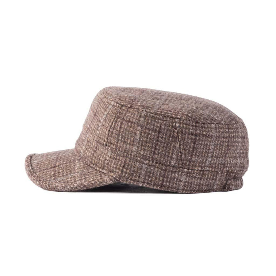  Unisex Tweed Military Cap with Adjustable Elastic Detail