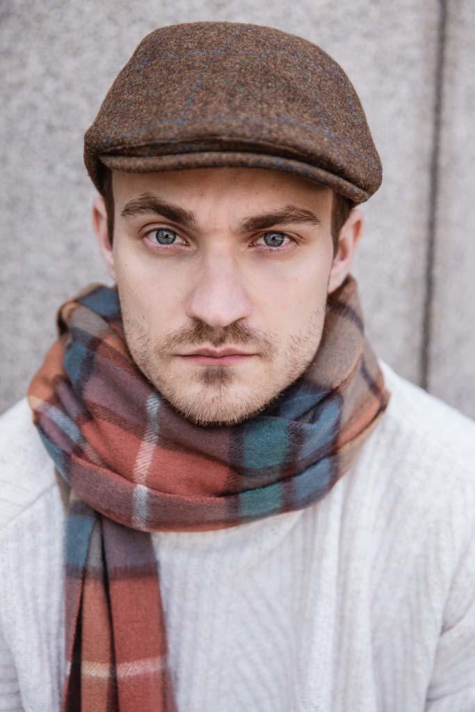 Heritage Traditions Herringbone Tweed Panel Flat Cap