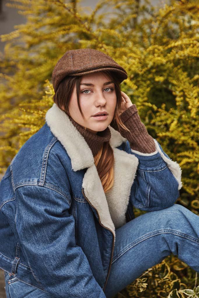 Heritage Traditions Herringbone Tweed Panel Flat Cap