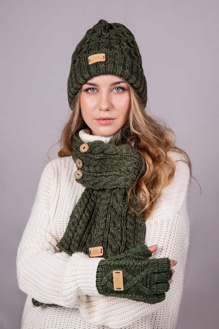 Aran Classic Cable Fingerless Gloves Aran Classic Cable Fingerless Gloves | Soft Cozy Knit Design