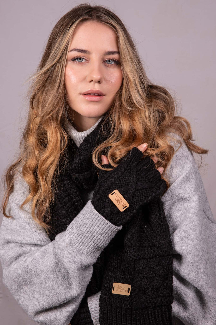 Aran Cable Knit Classic Scarf Wrap in Tradition & Warmth with Aran Cable Knit Classic Scarf